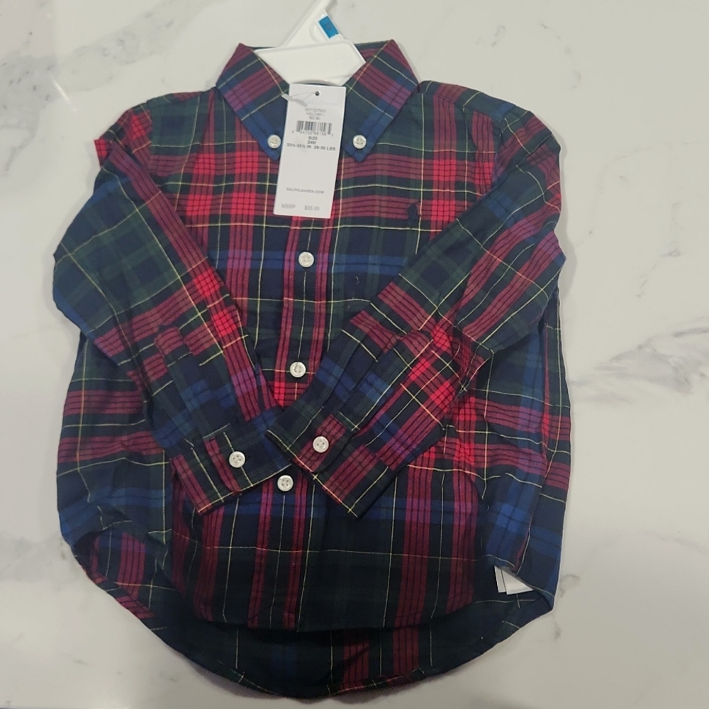 Ralph Lauren 24m boys flannel holiday red